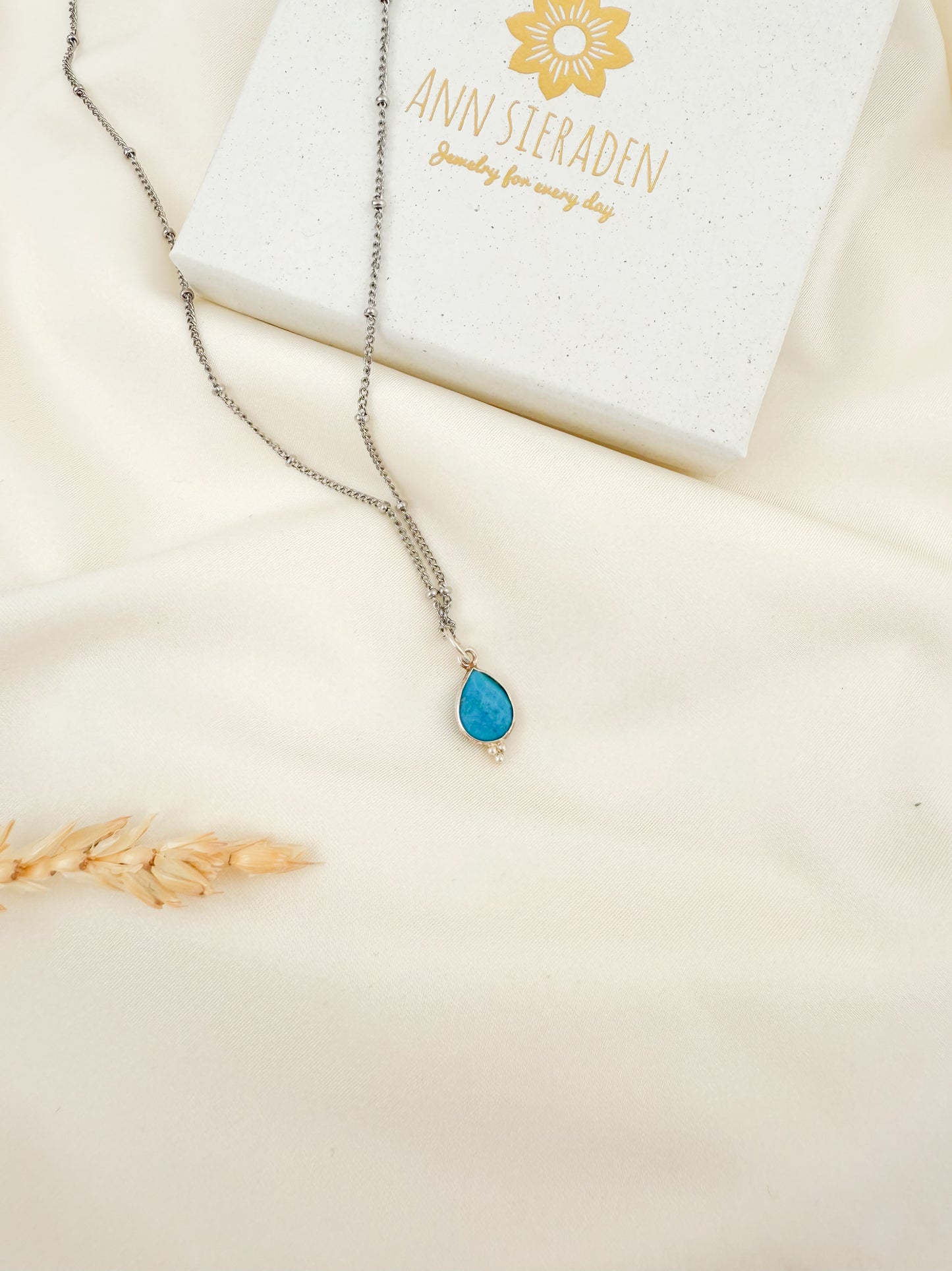 Ketting geboortesteen december - zilver