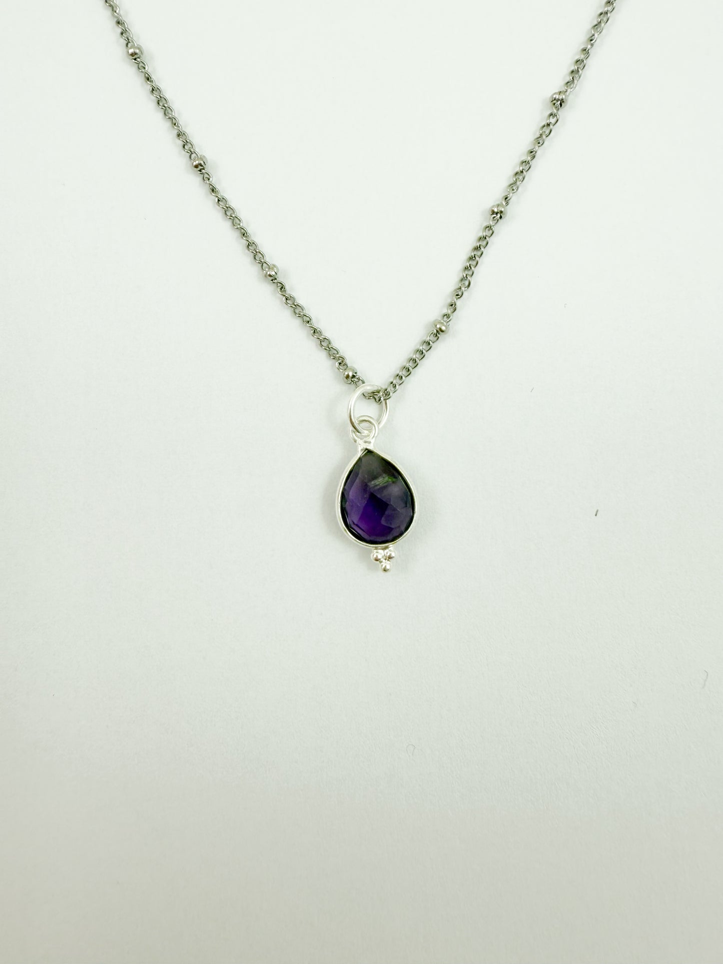 Ketting geboortesteen februari - zilver