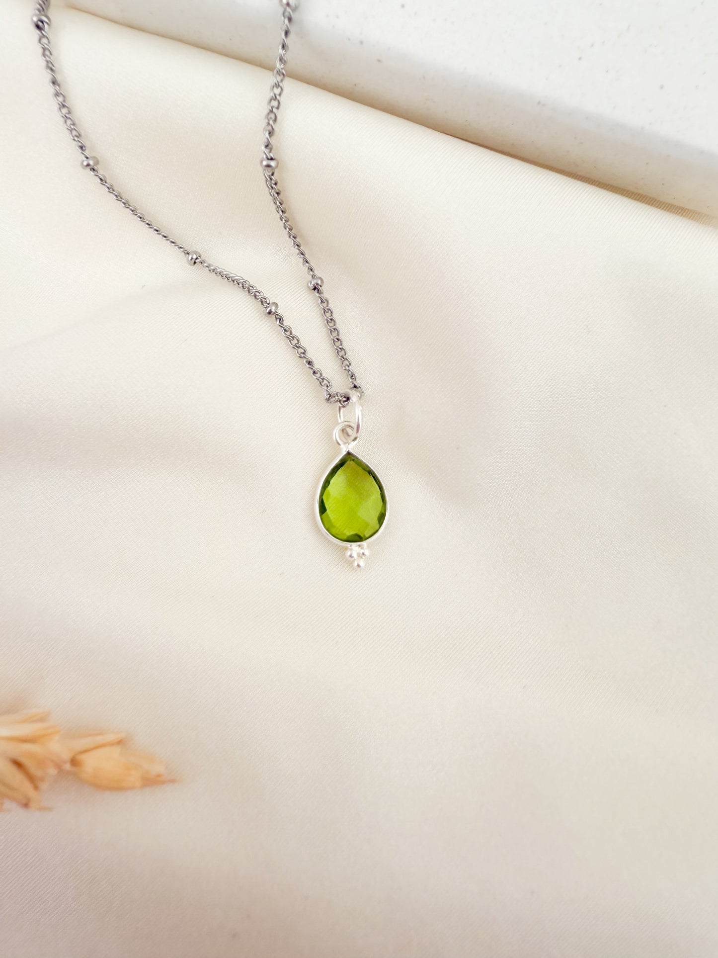 Ketting geboortesteen augustus - zilver