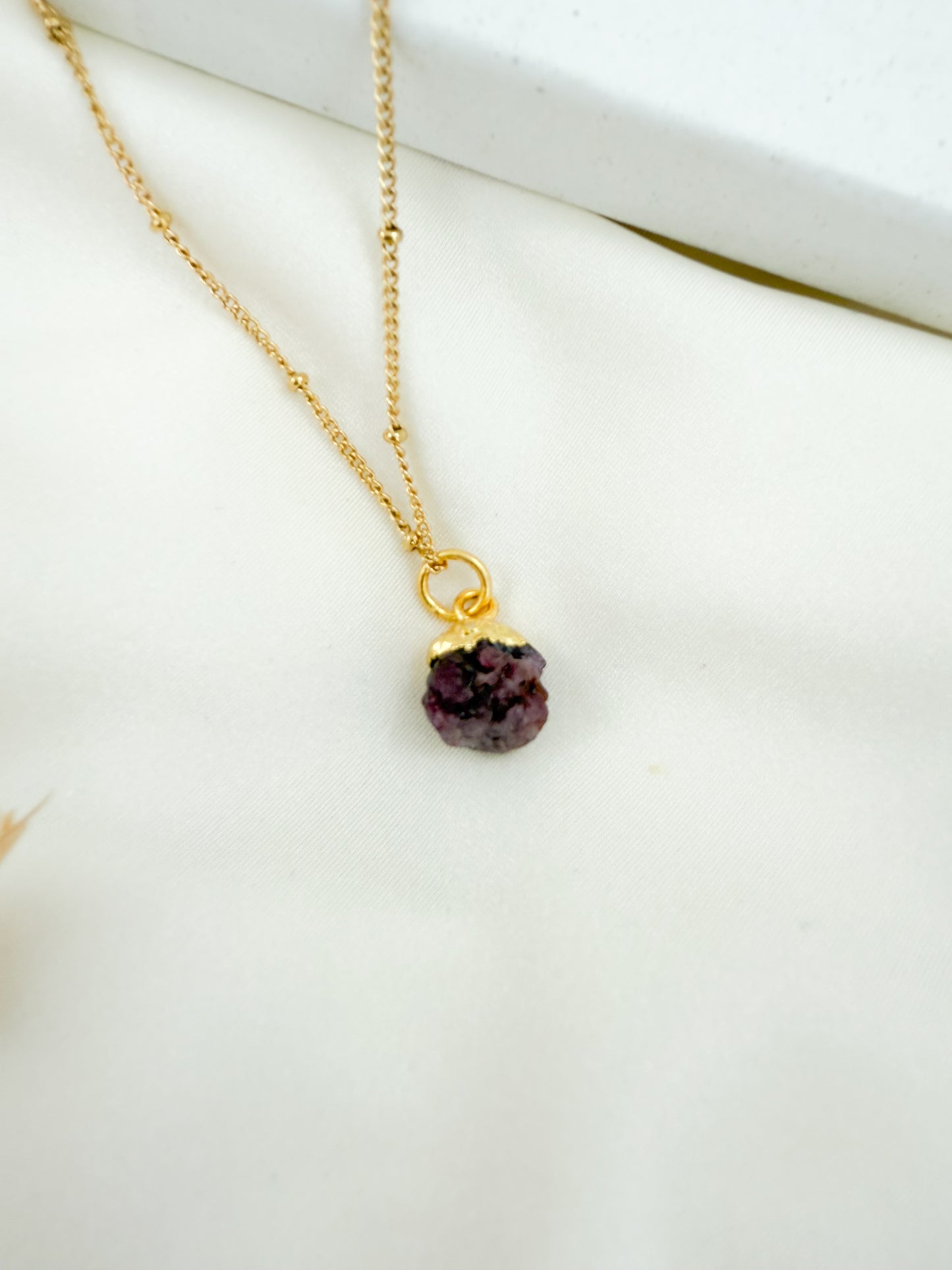 Ketting geboortesteen juli ruw