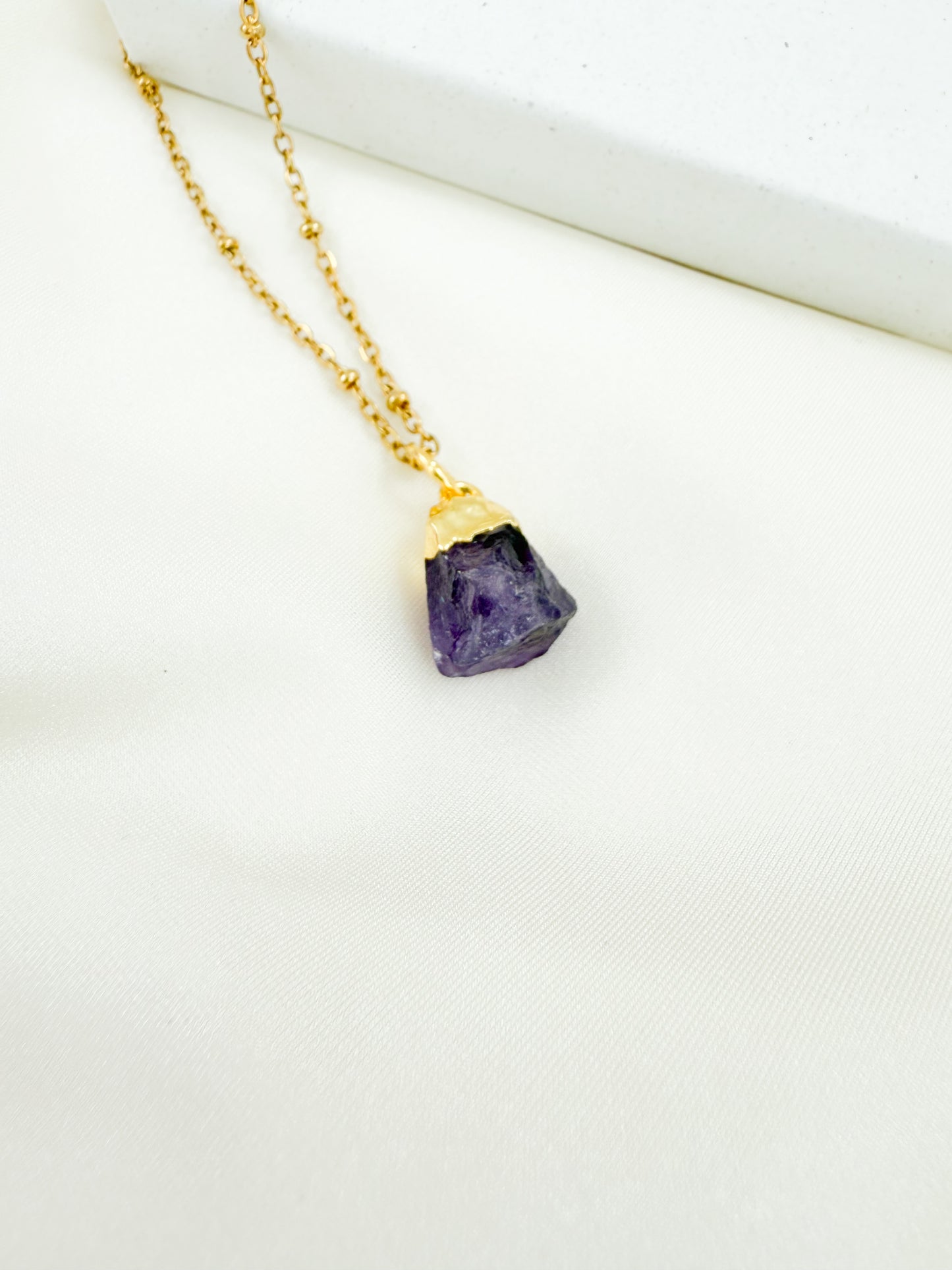 Ketting geboortesteen februari - ruw