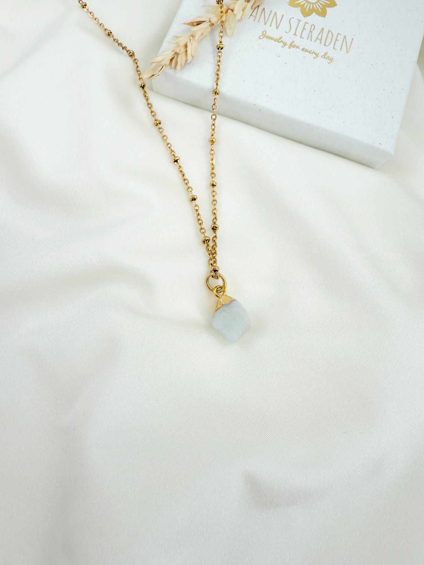 Ketting geboortesteen juni - ruw