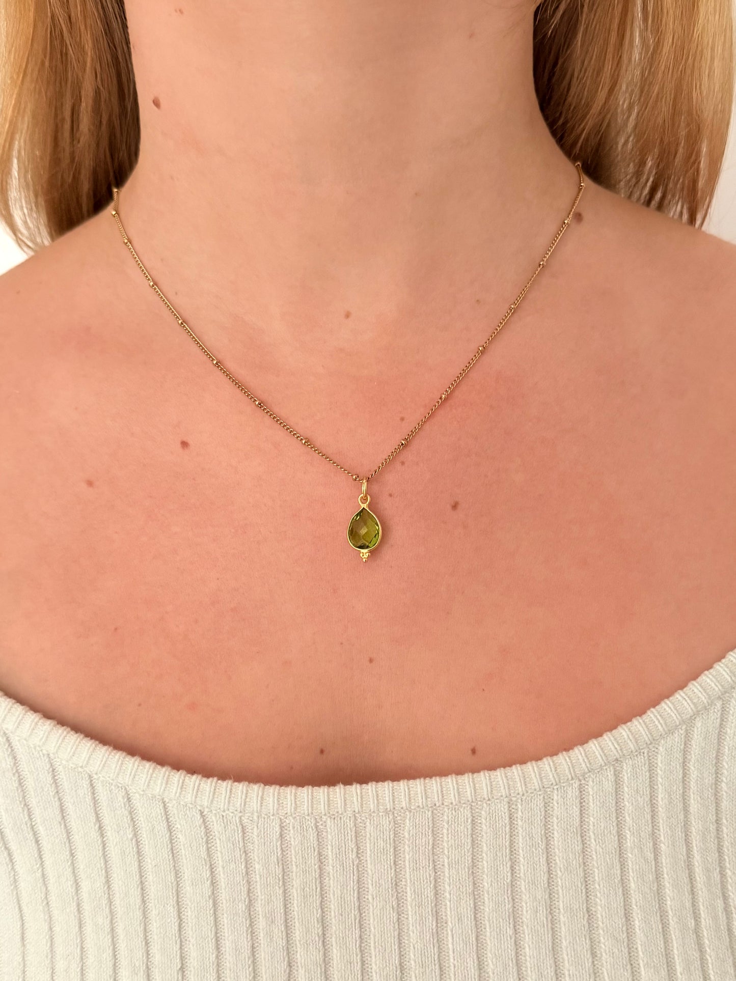 Ketting geboortesteen augustus - goud