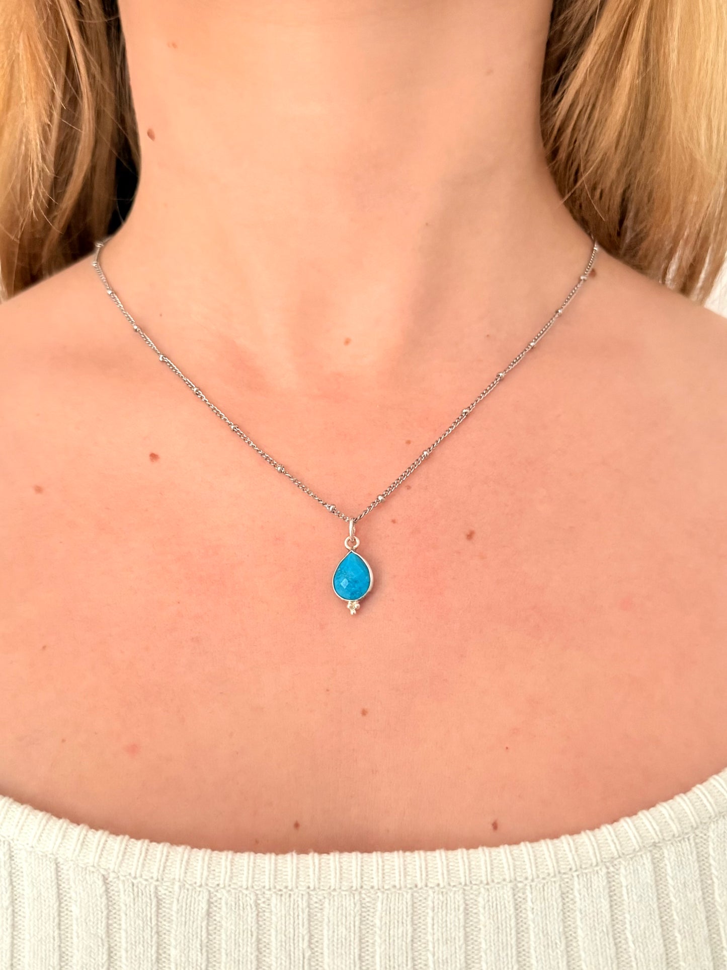 Ketting geboortesteen december - zilver