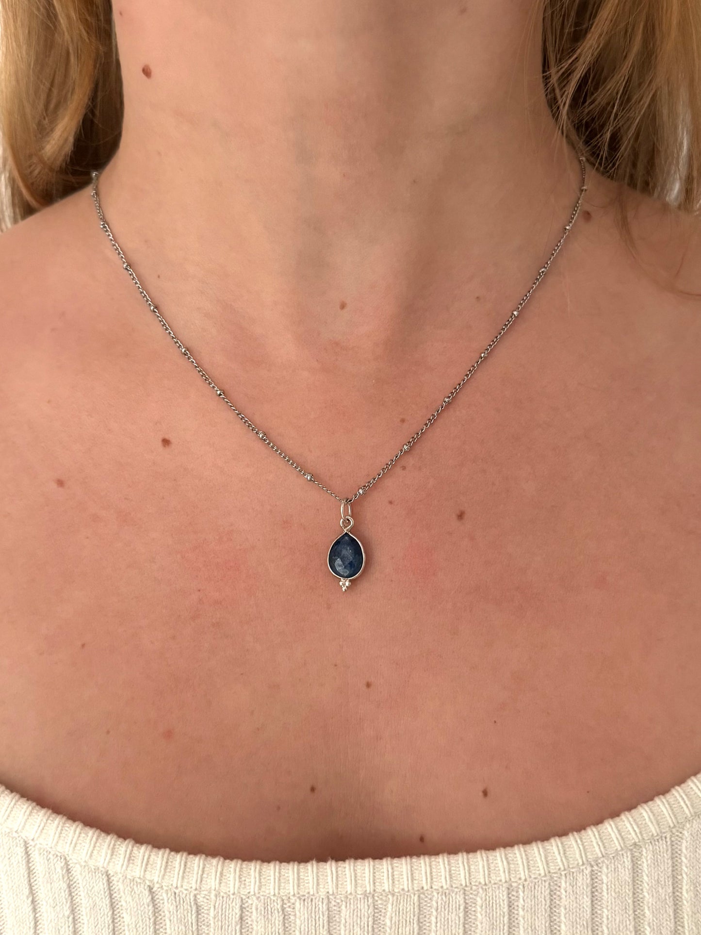 Ketting geboortesteen september- zilver