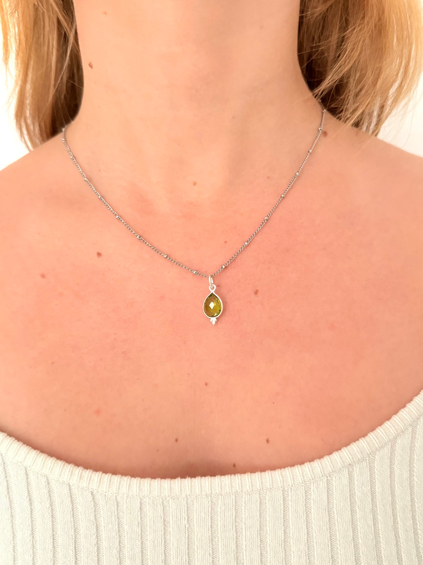 Ketting geboortesteen augustus - zilver