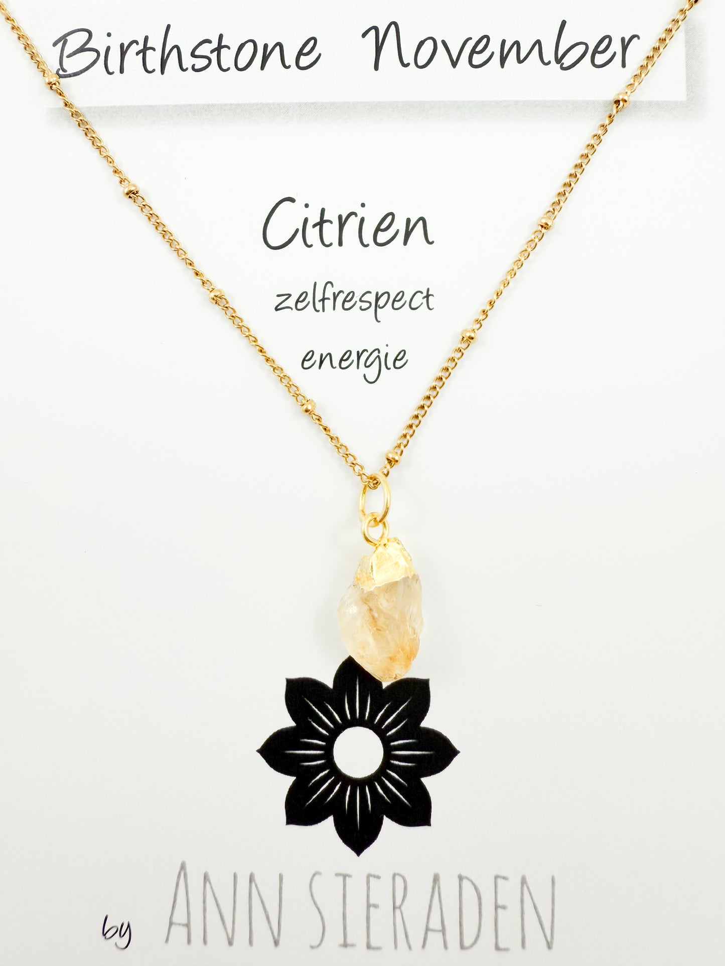 Ketting geboortesteen November - ruw