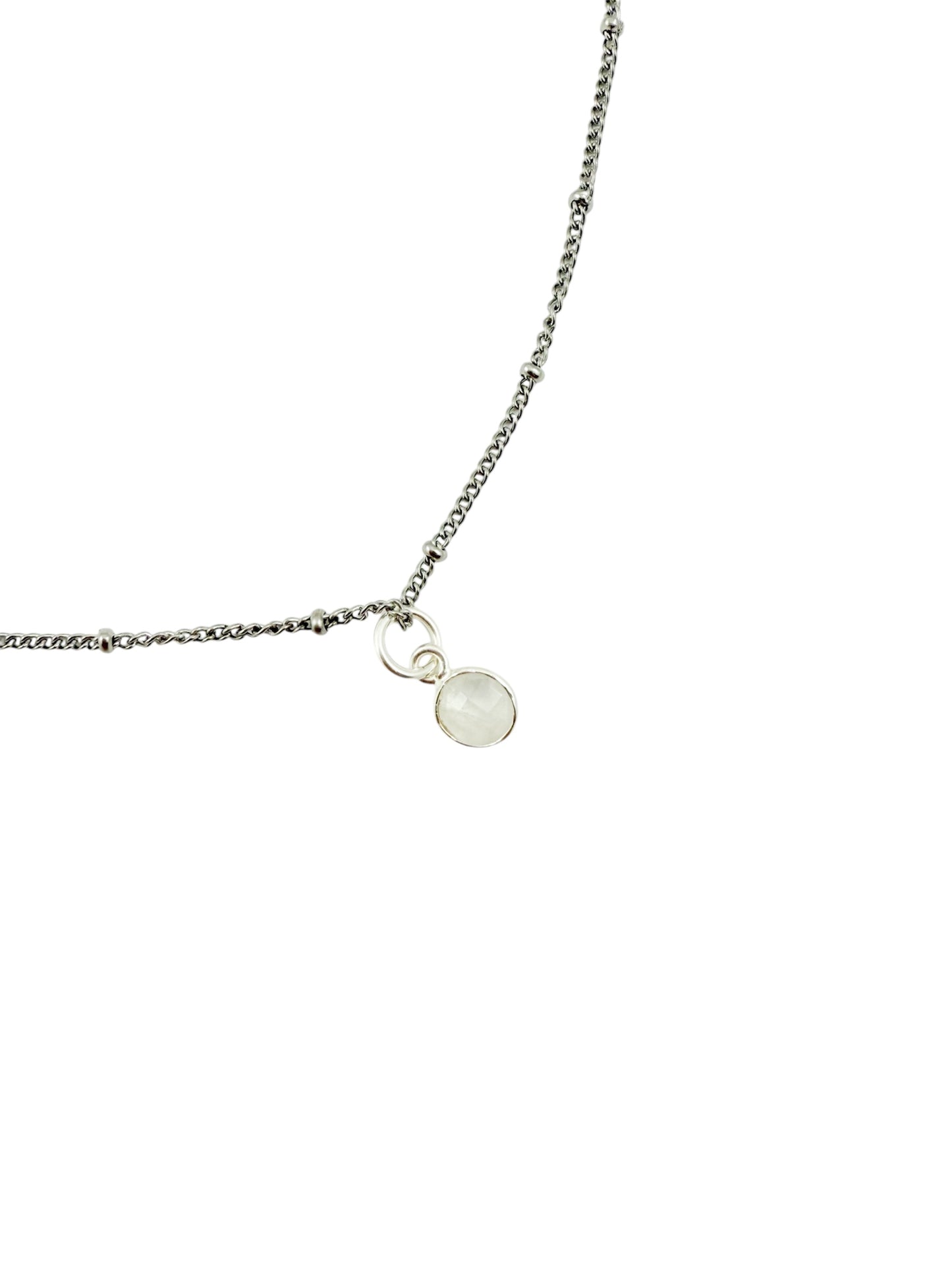 Ketting geboortesteen juni- zilver