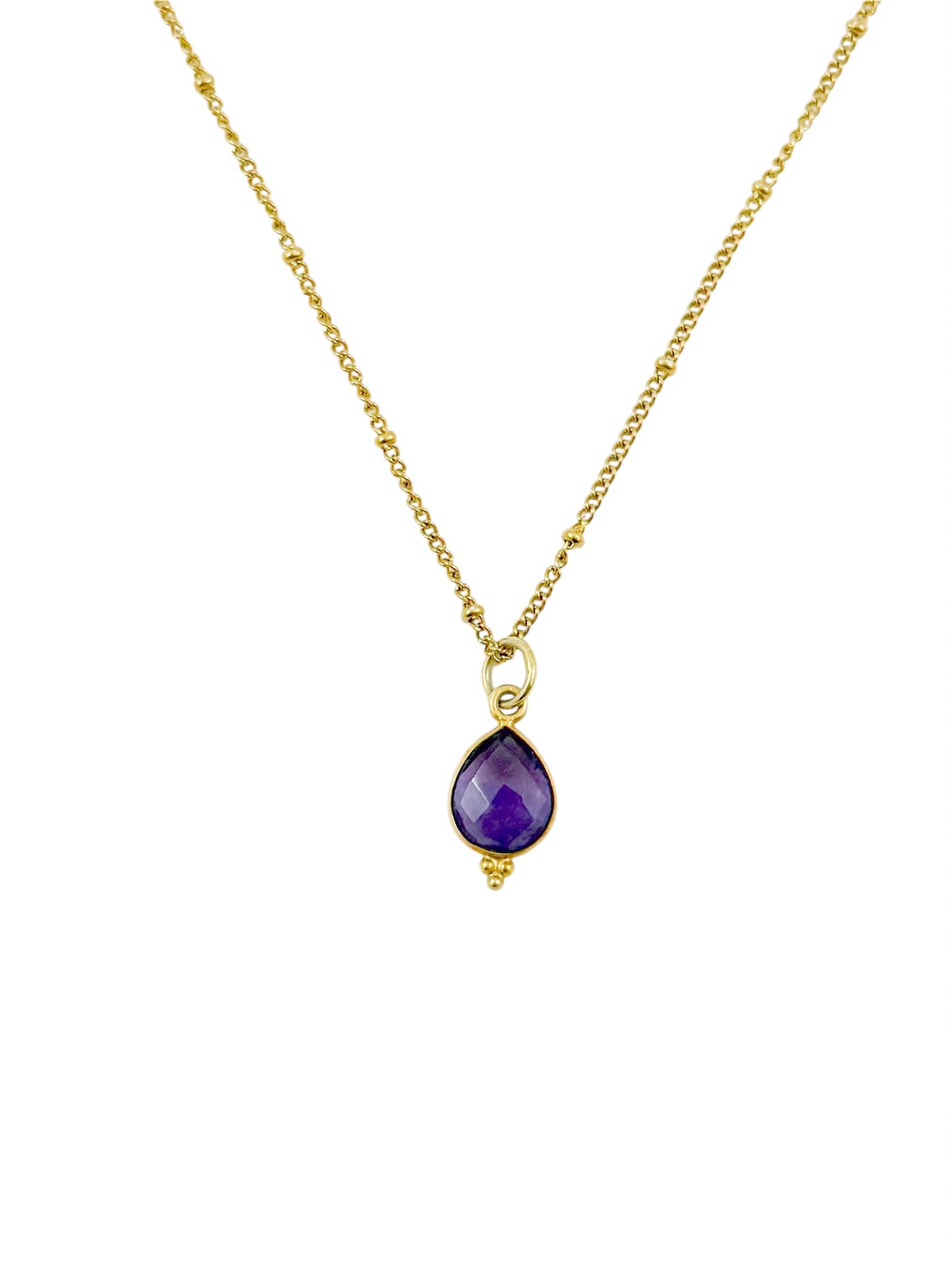 Ketting geboortesteen februari - goud