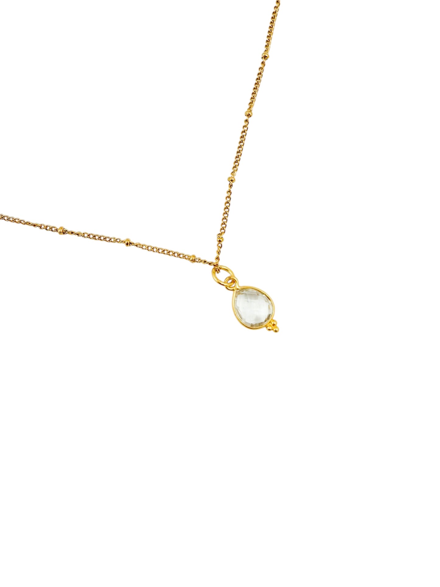 Ketting geboortesteen april-goud