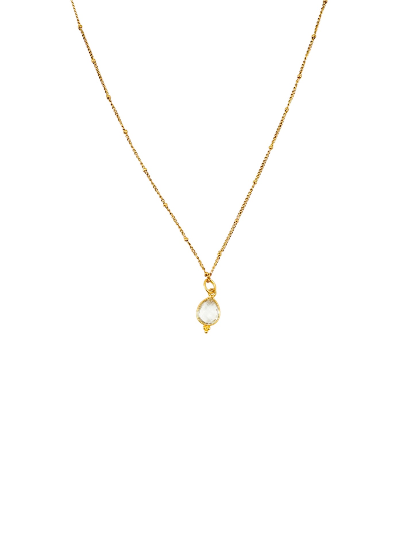 Ketting geboortesteen april-goud
