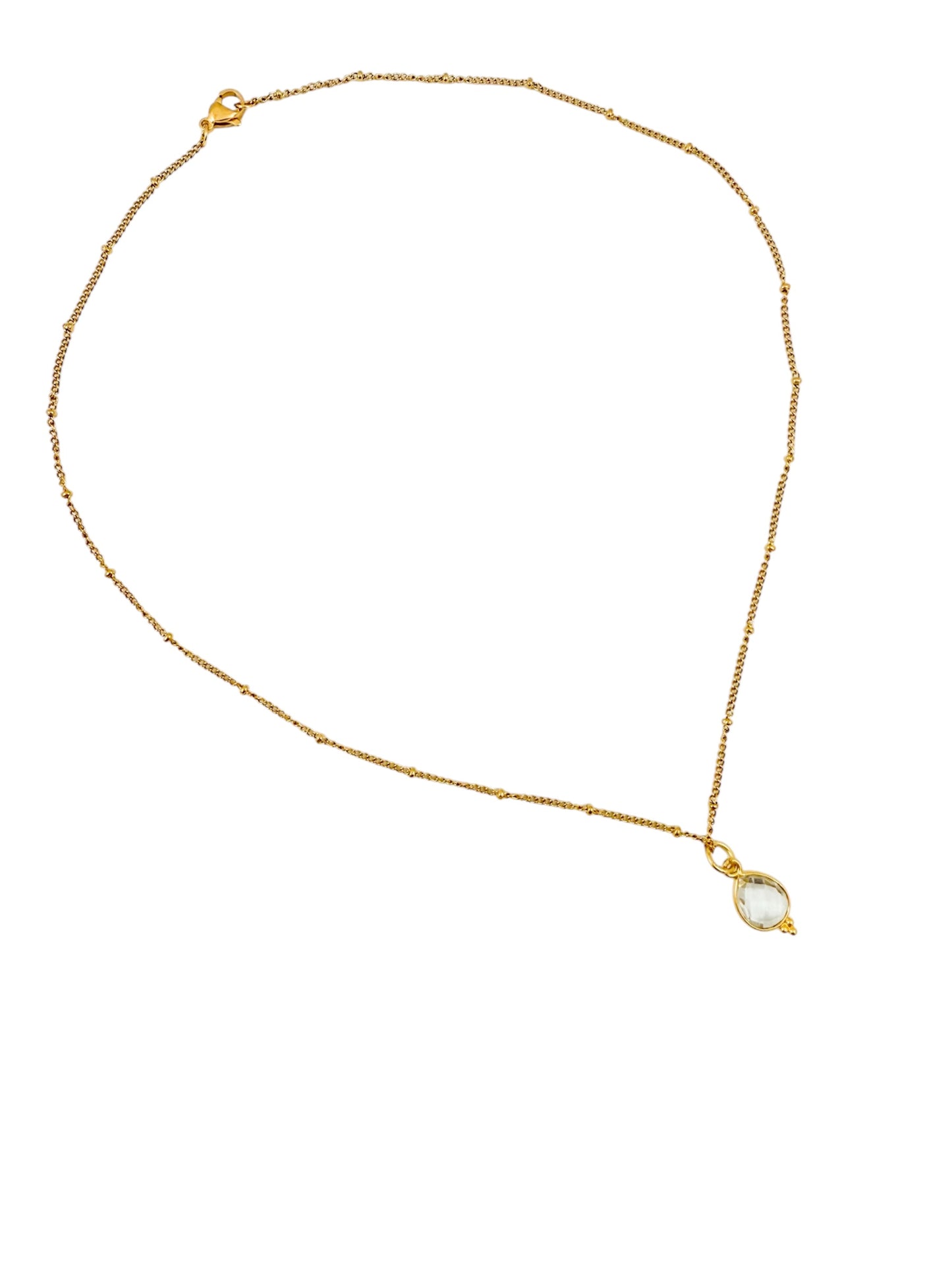 Ketting geboortesteen april-goud