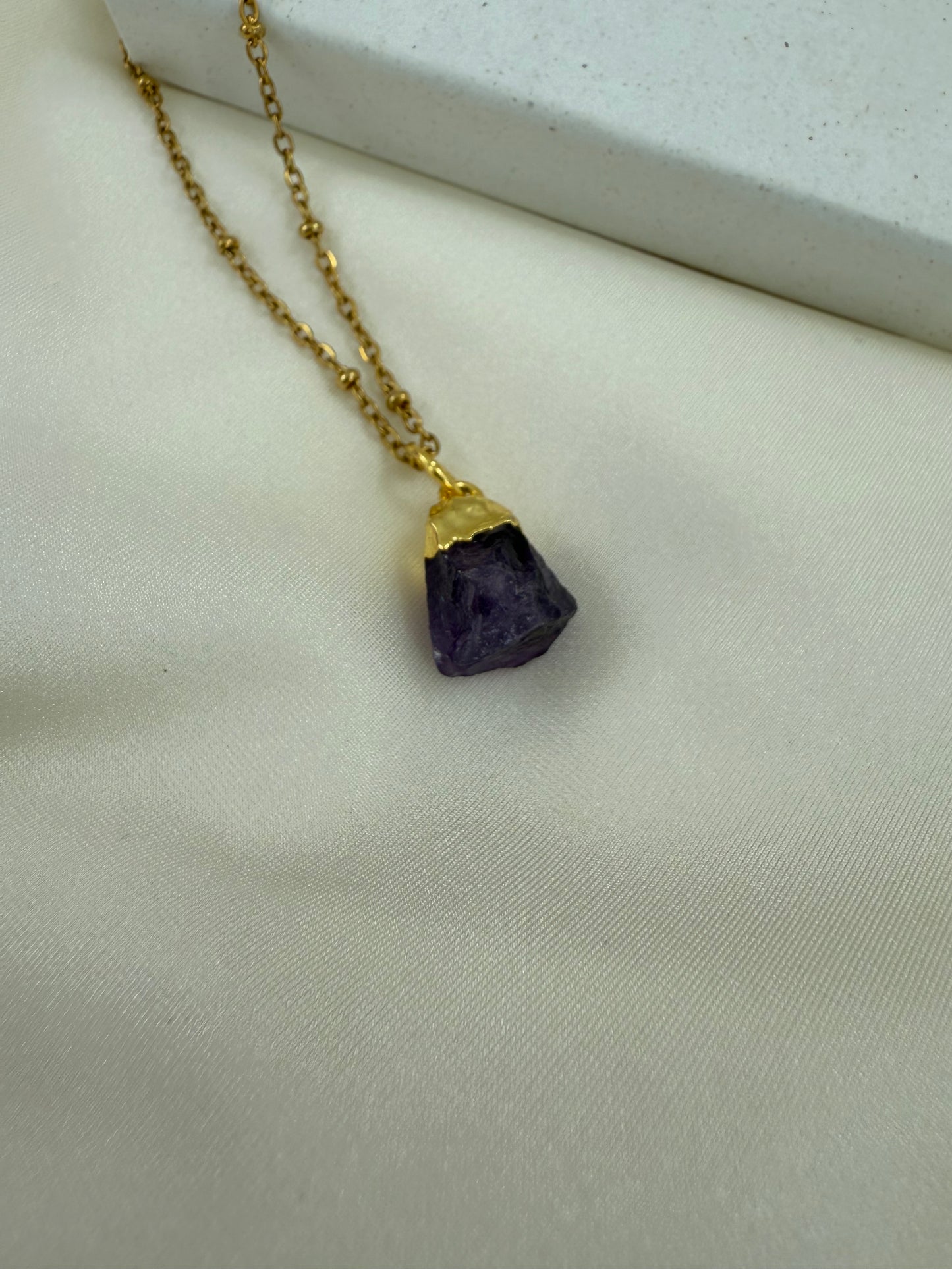 Ketting geboortesteen januari - ruw