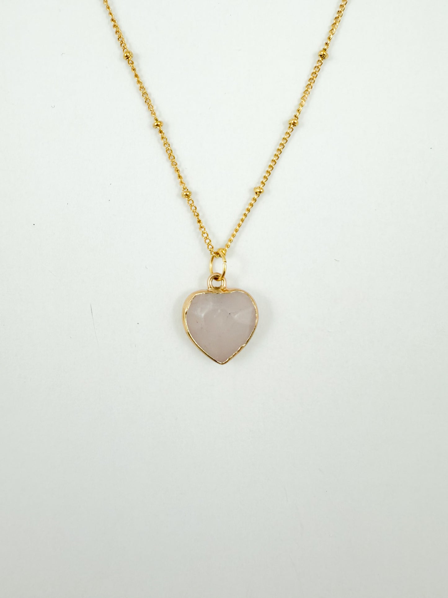 Ketting roze kwarts middel
