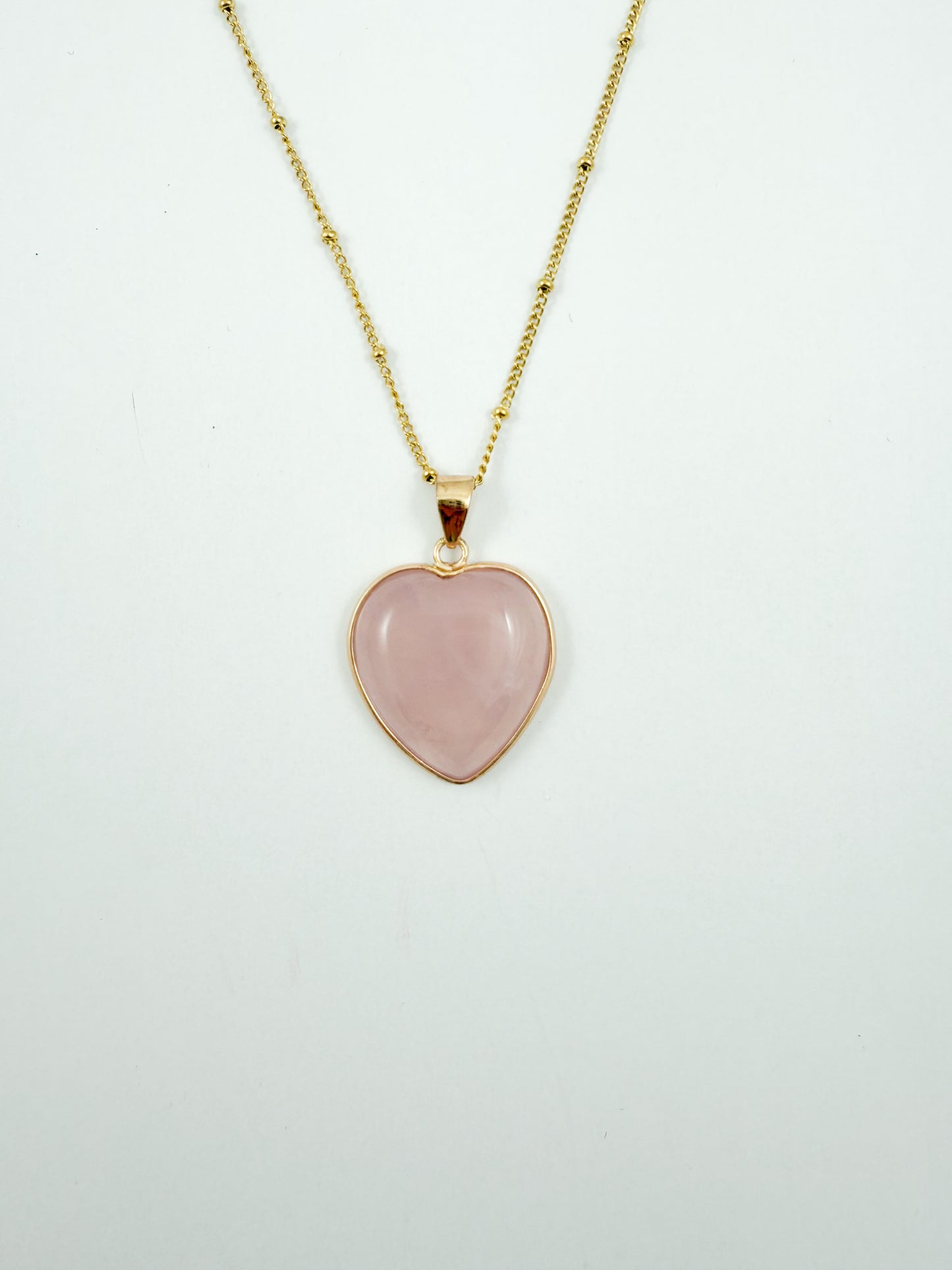 Ketting groot hart rozenkwarts
