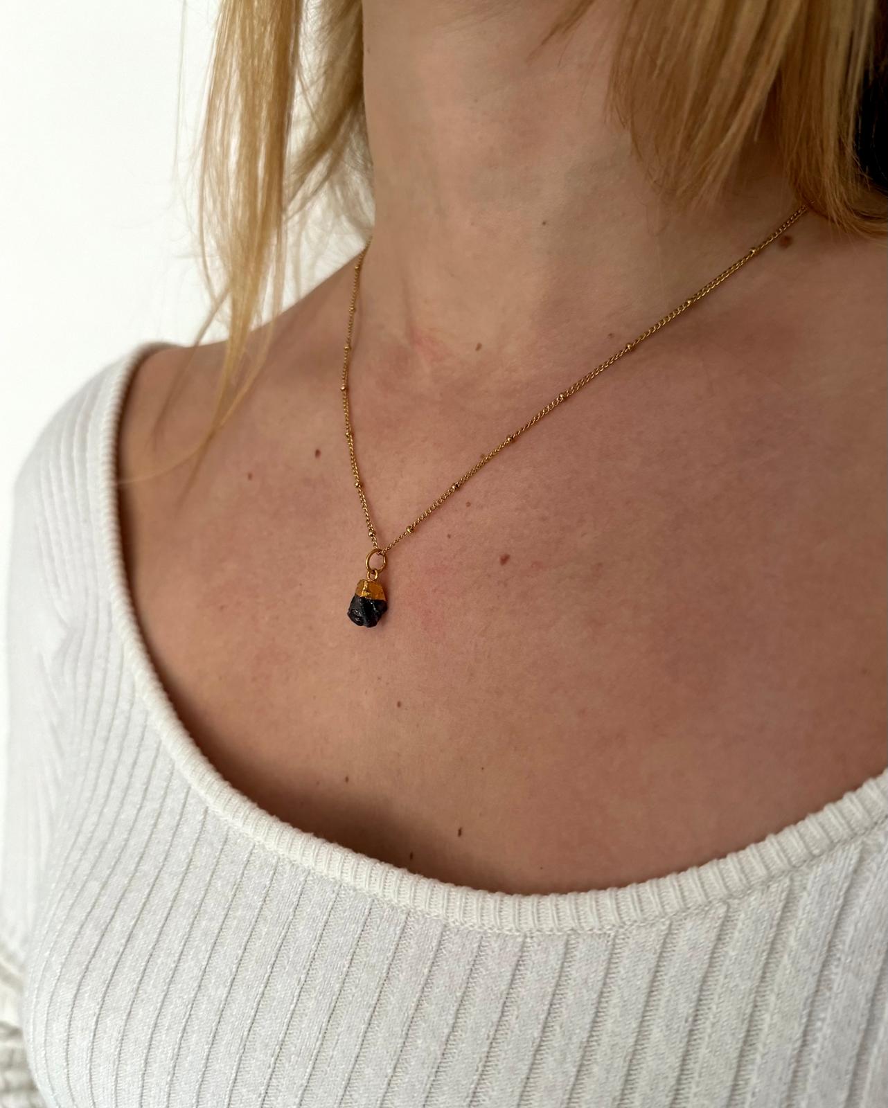 Ketting geboortesteen januari - ruw