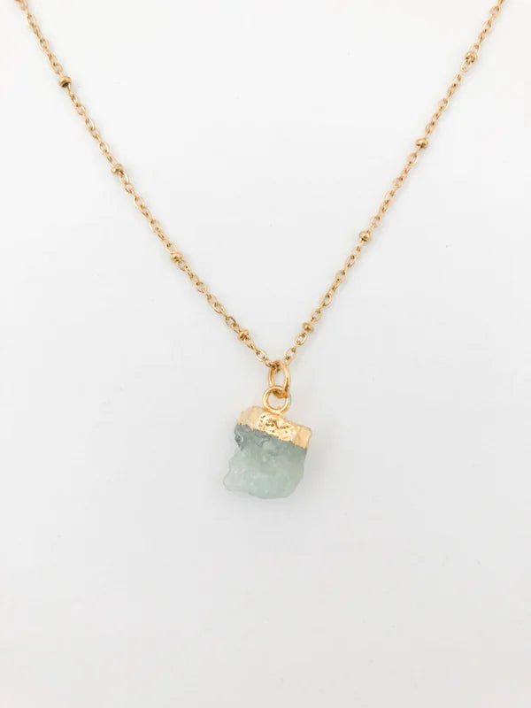 Ketting geboortesteen maart - ruw