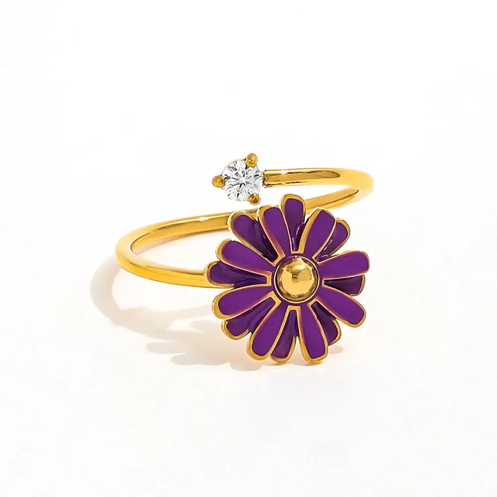 Stainless steel ring bloem