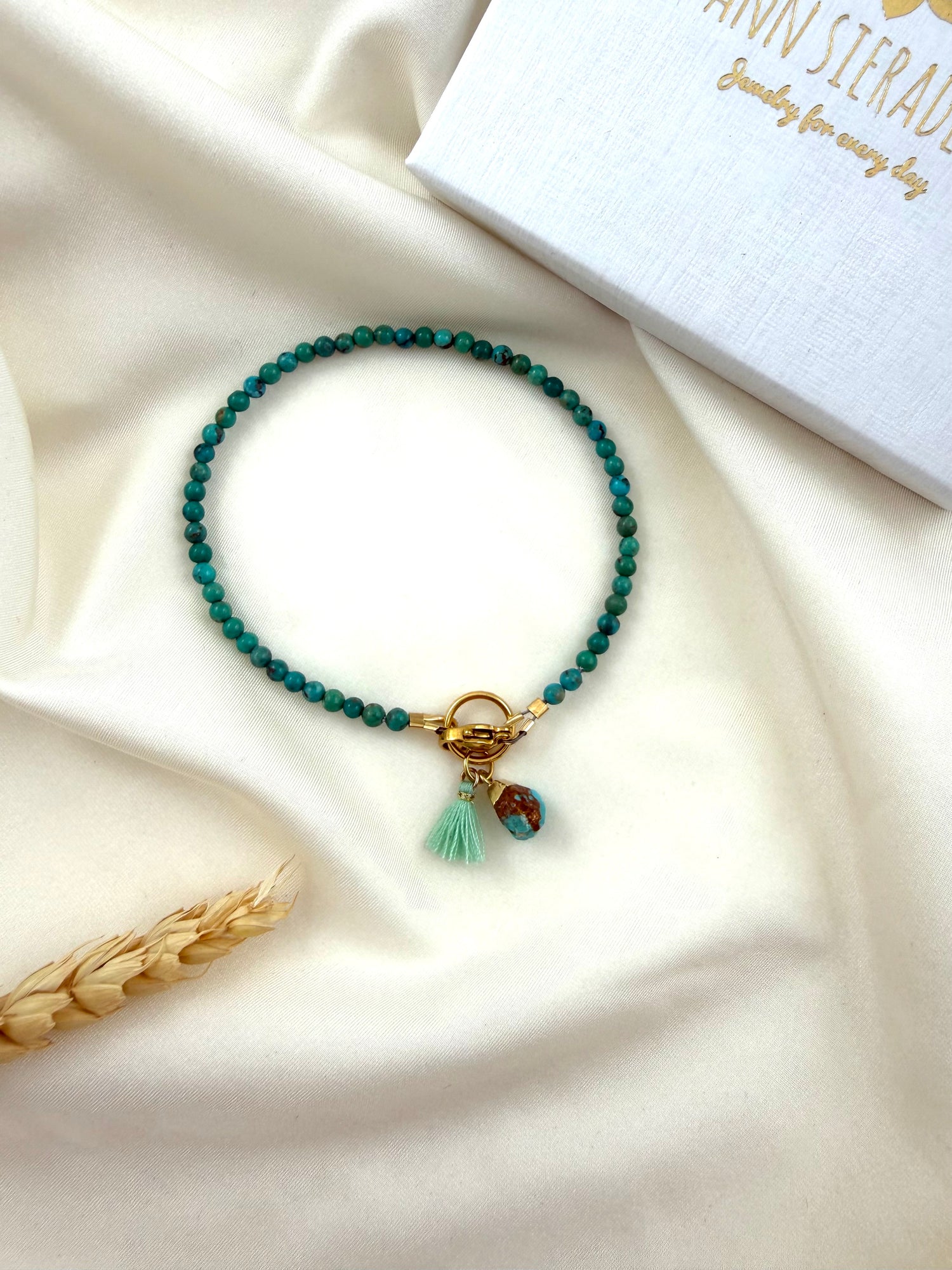 Armband turquoise, bedel