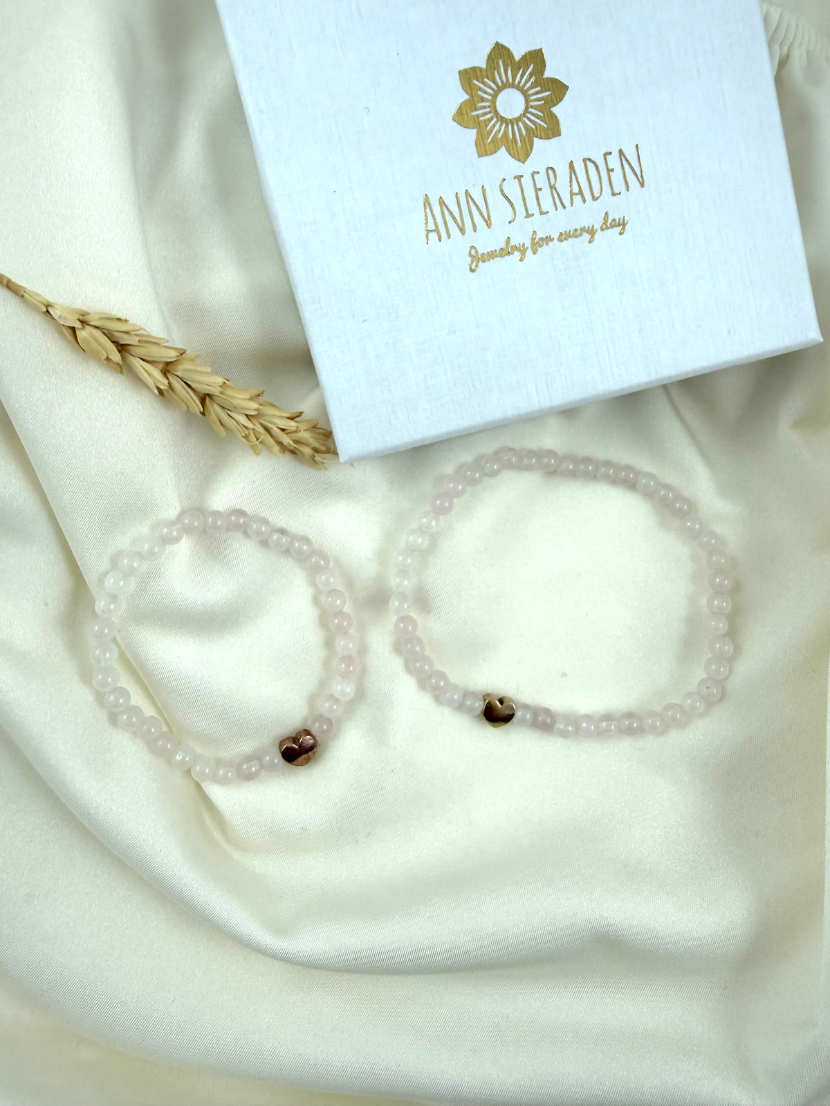Moeder & dochter rozenkwarts armband