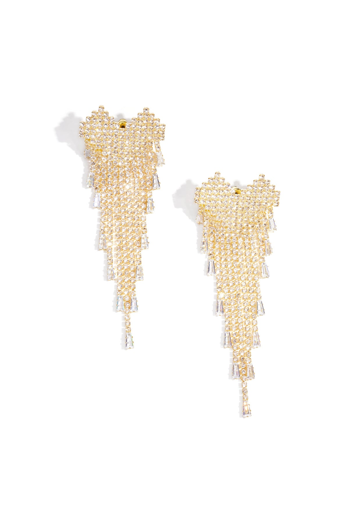 Koperen oorbellen met hanger, geometrisch, elegant, kerst, luxe serie, damessieraden