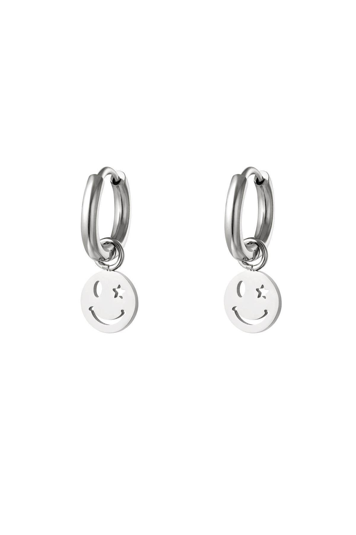 RVS oorbel smiley en ster Goud kleur Stainless Steel