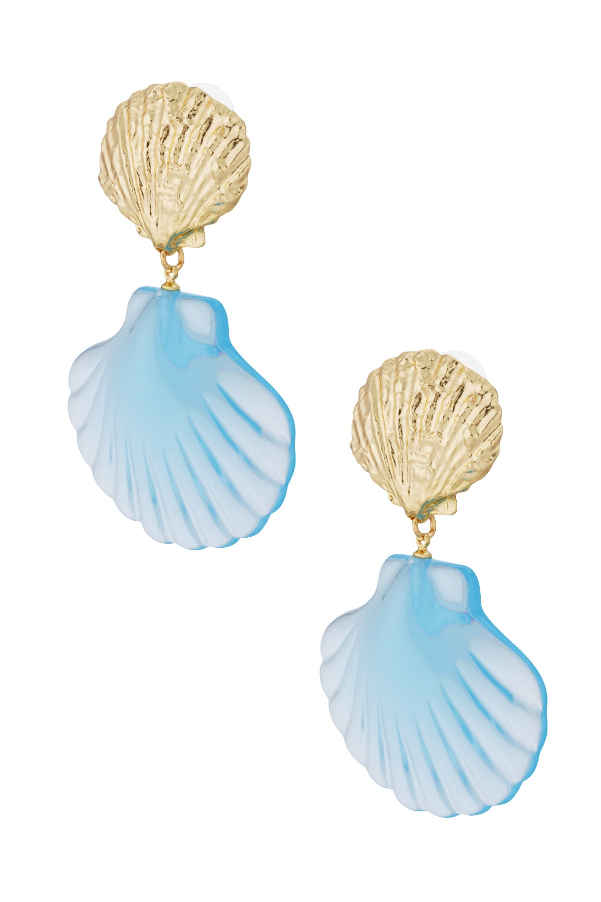 roze schelp oorbellen - roze &