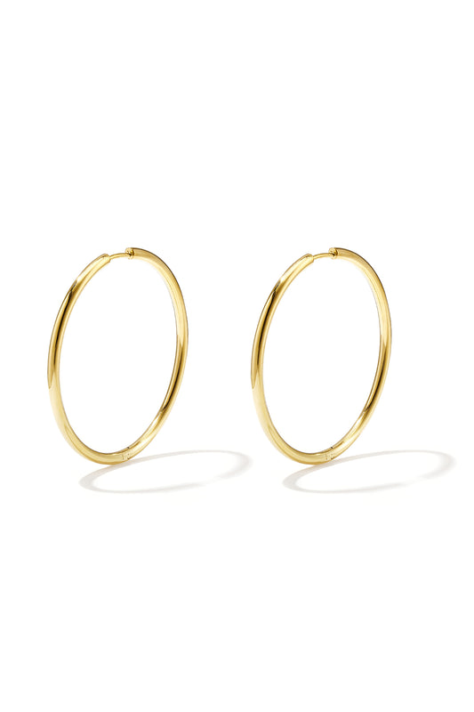 RVS oorbellen hoops medium Goud kleur Stainless Steel