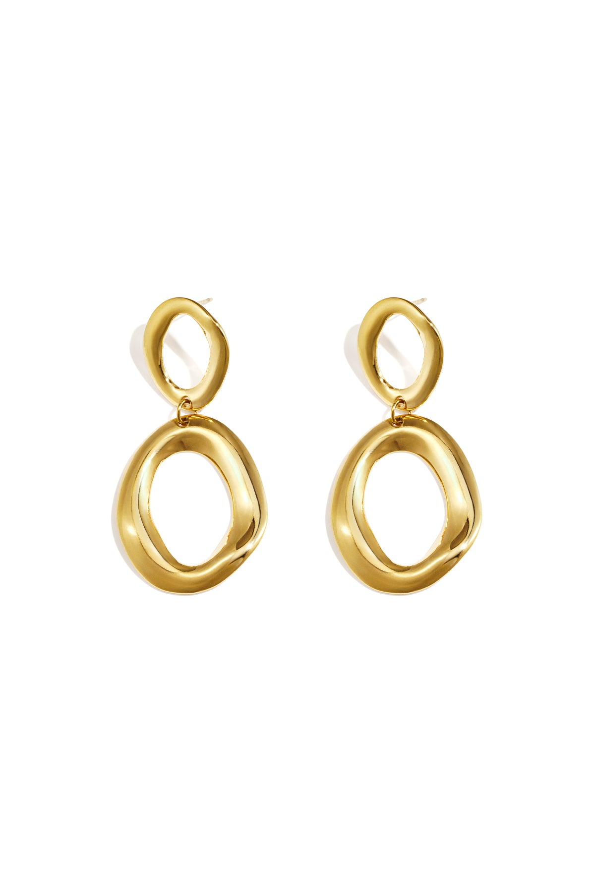 Statement oorbellen met organische ringen