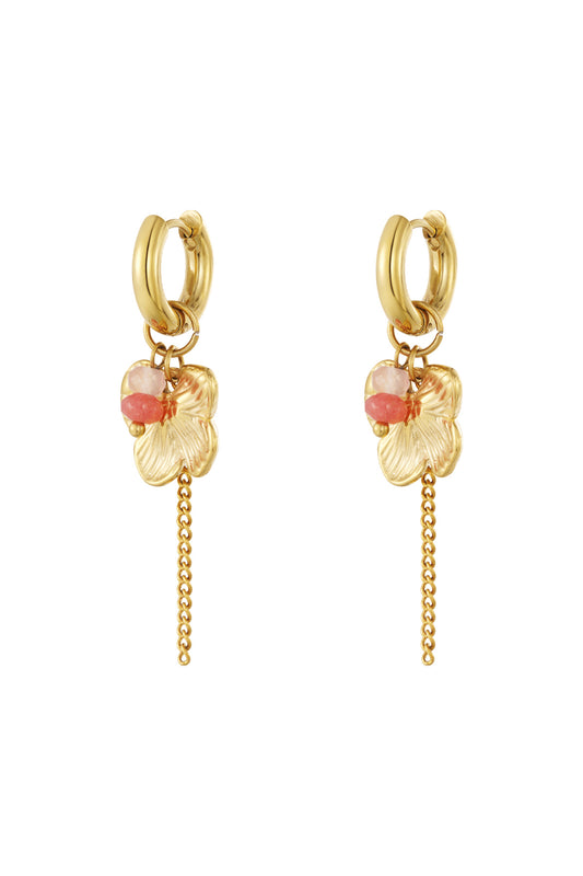 Stainless Steel Drop Earrings Flower Casual Daily Simple Series Women's jewelry