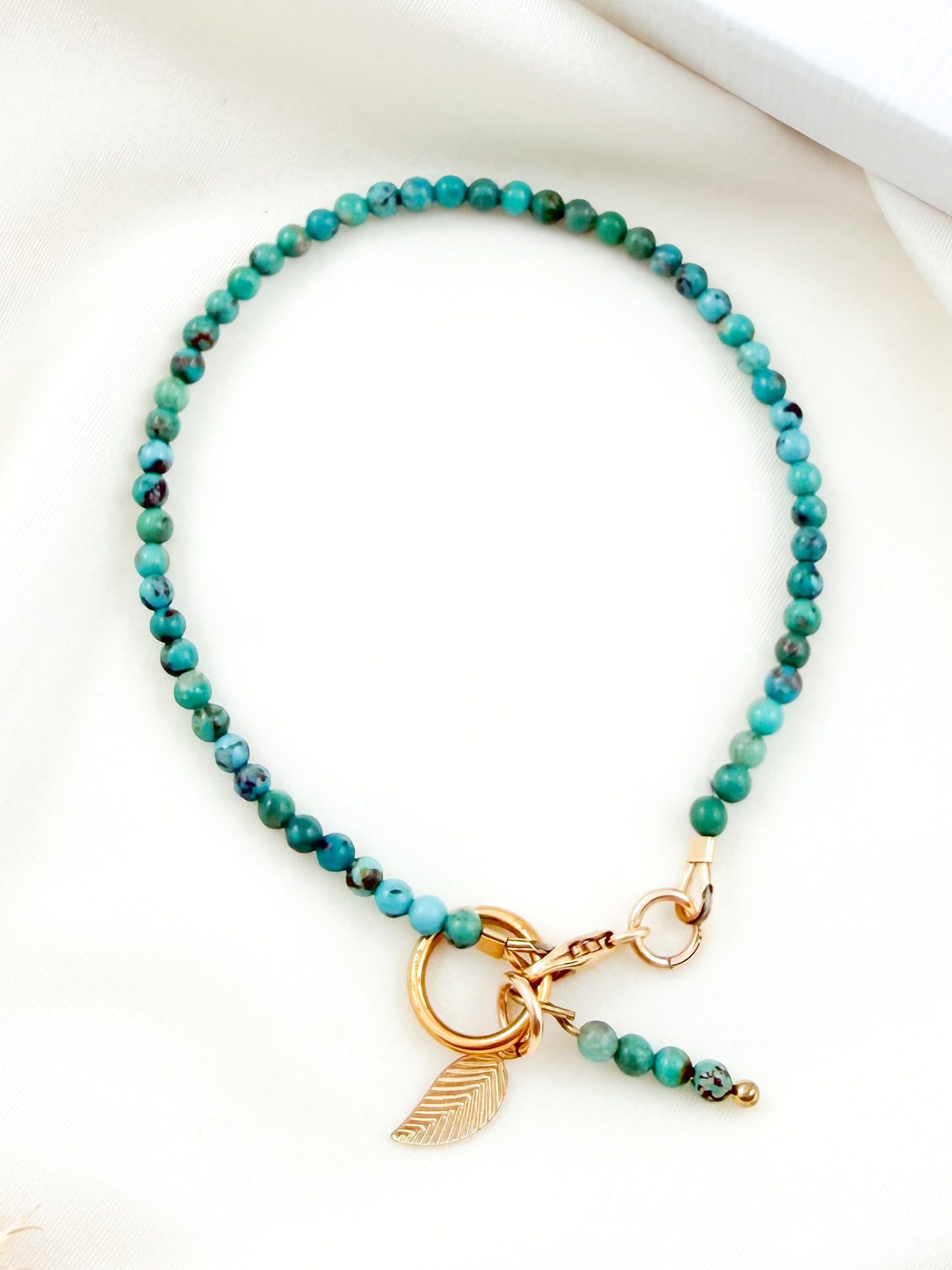 Armband - turquoise edelsteen leave