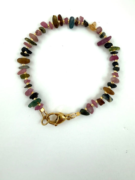 Toermalijn Armband Dames / Kleurrijke Edelsteen Armband