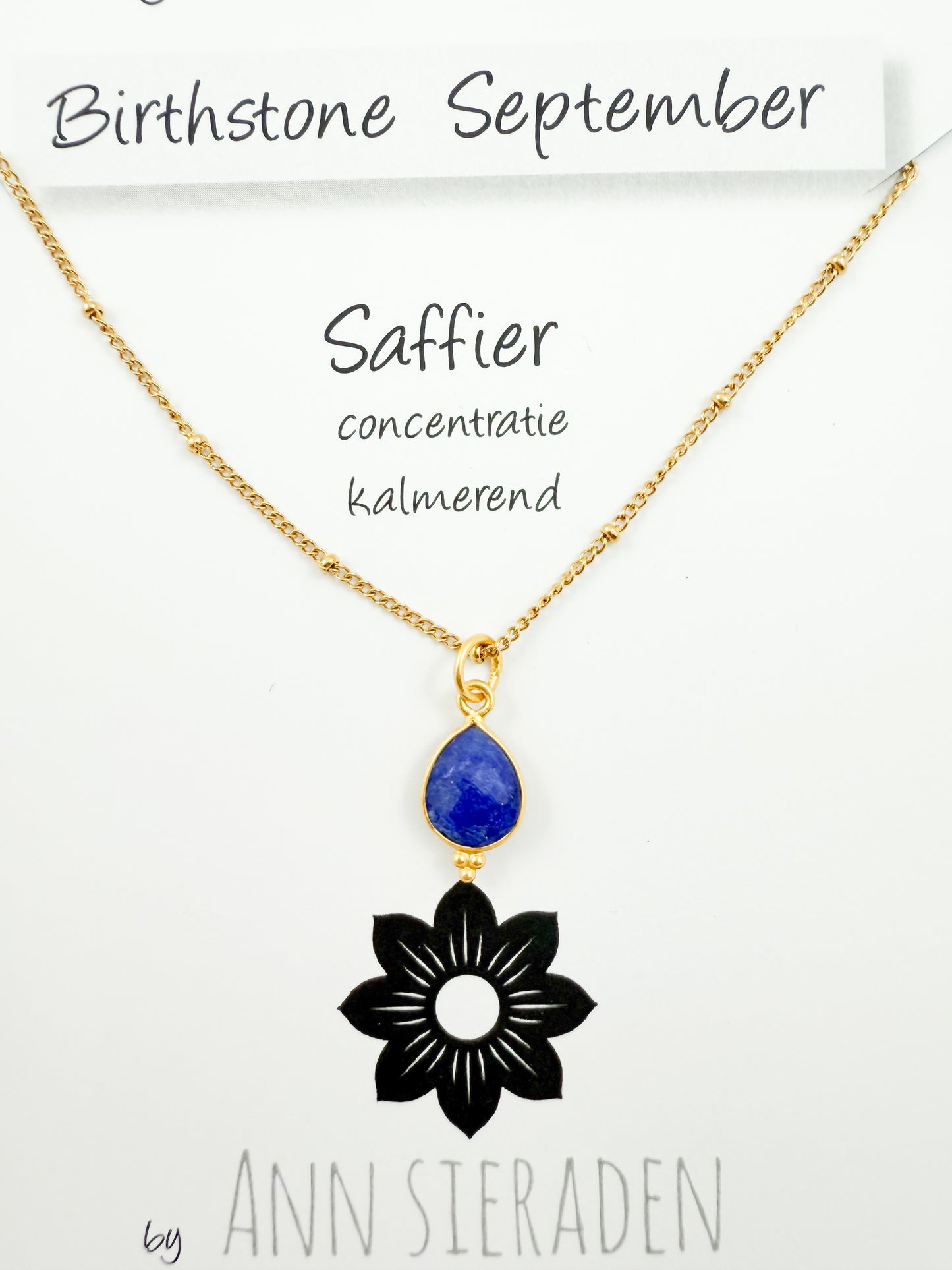 Ketting geboortesteen september - goud