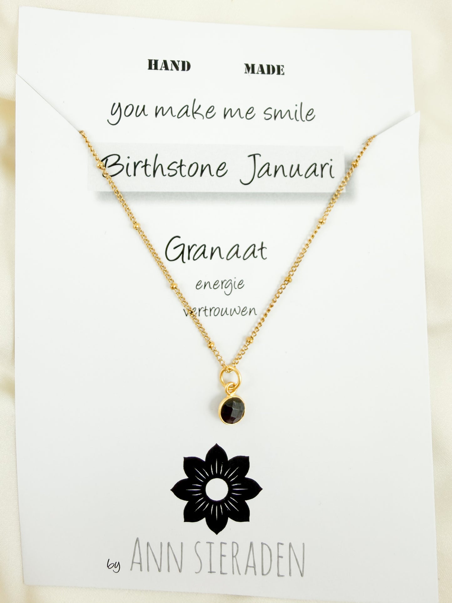 Ketting geboorte steen januari - mini