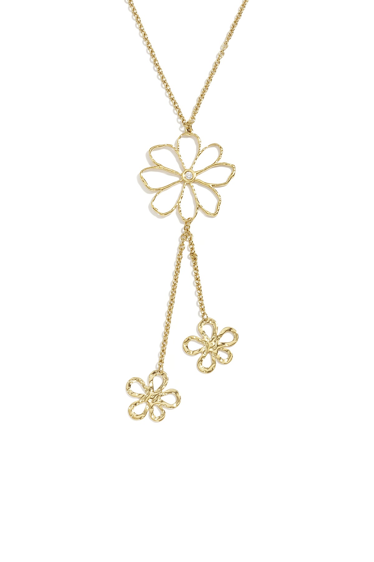 Roestvrijstalen hangerkettingen met bloemenmotief uit de Daily Simple-serie voor dames.