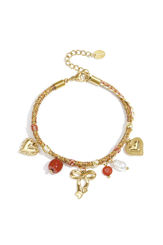 Armbanden met bedel van roestvrij staal, hart, casual, dagelijks, eenvoudig, serie, damessieraden