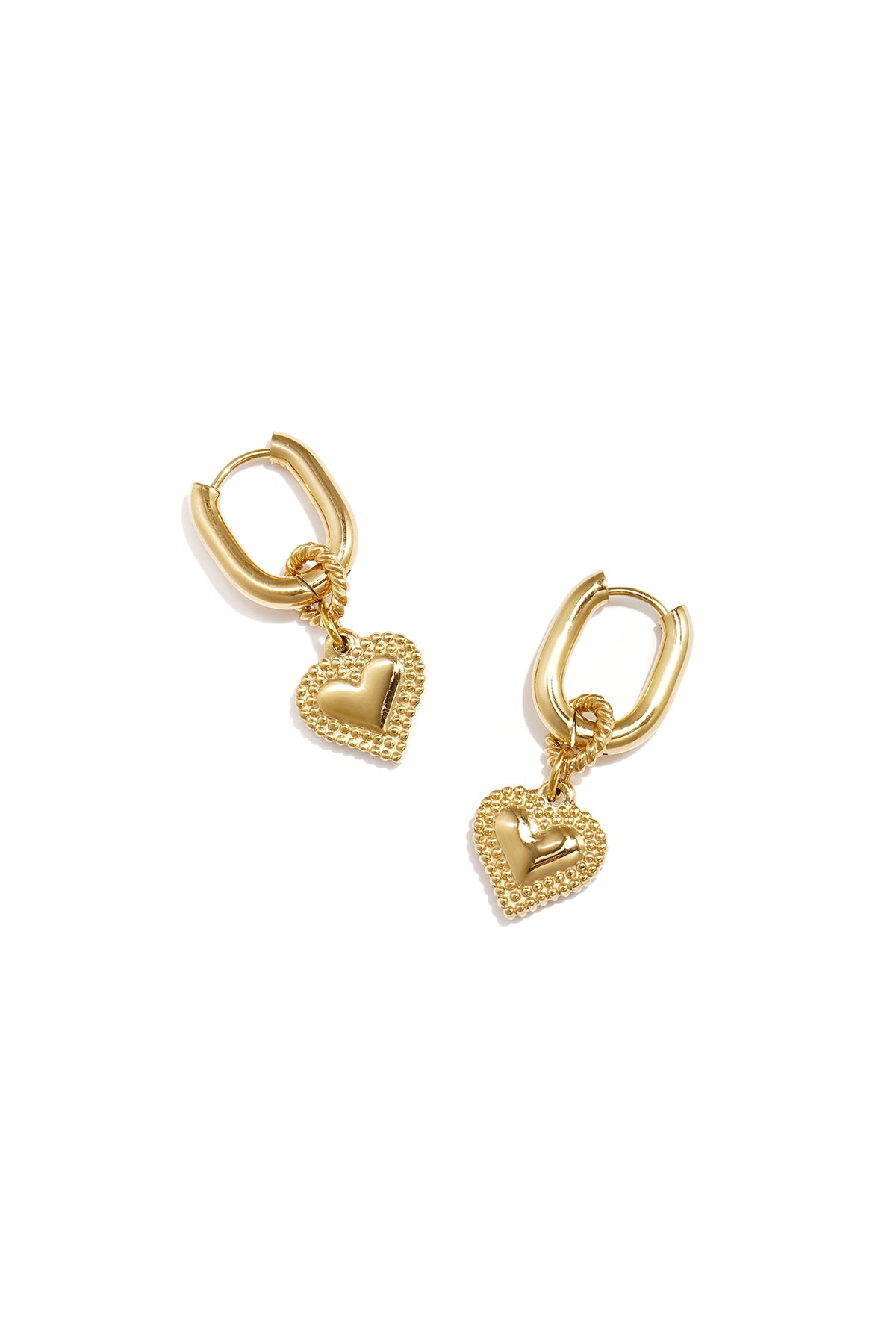 Roestvrijstalen oorbellen met hartvormige hanger, casual en eenvoudig, voor dagelijks gebruik, dames sieraden