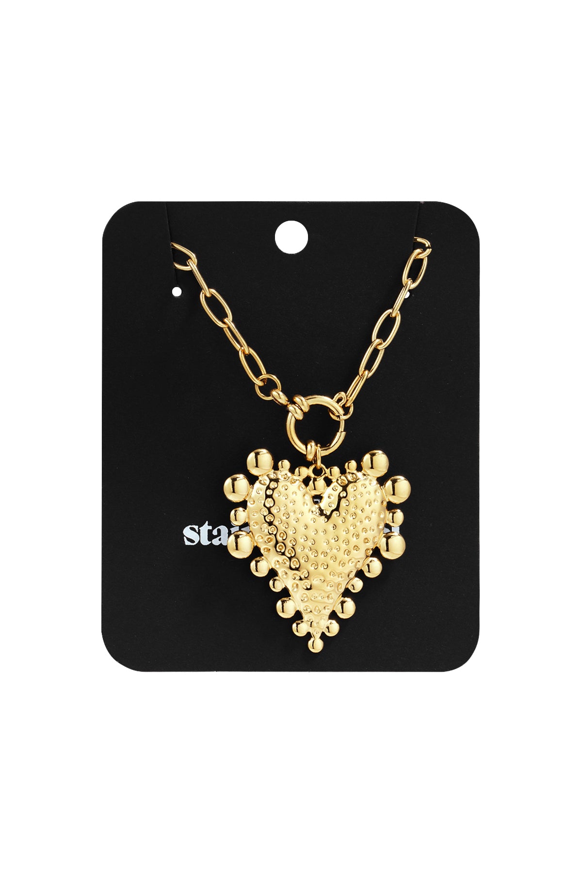 Lange ketting met chunky hart charm