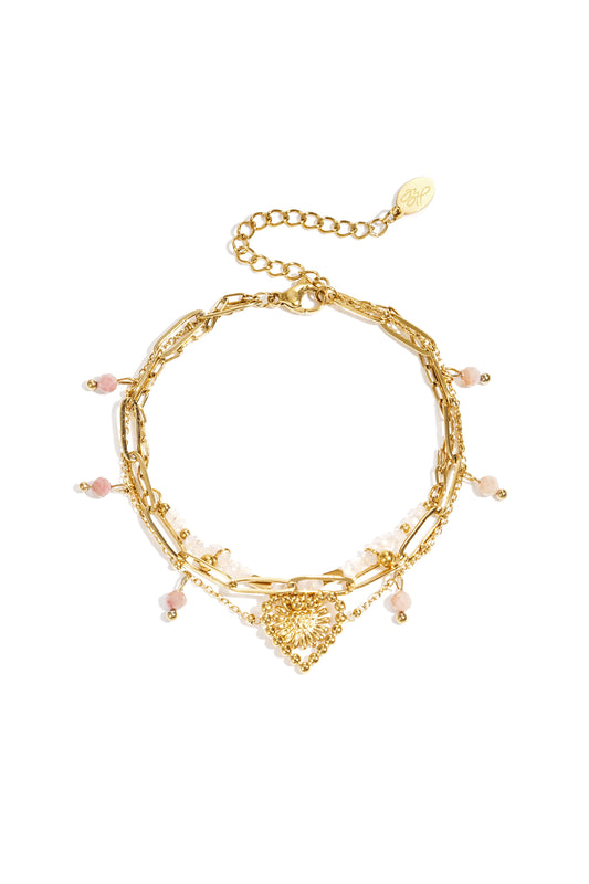 Stainless Steel Charm Bracelets Flower Casual Daily Simple Series Women's jewelry