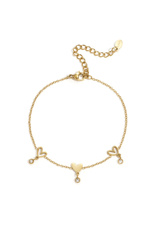 Stainless Steel Chain Bracelets Heart Casual Daily Simple Series Women's jewelry